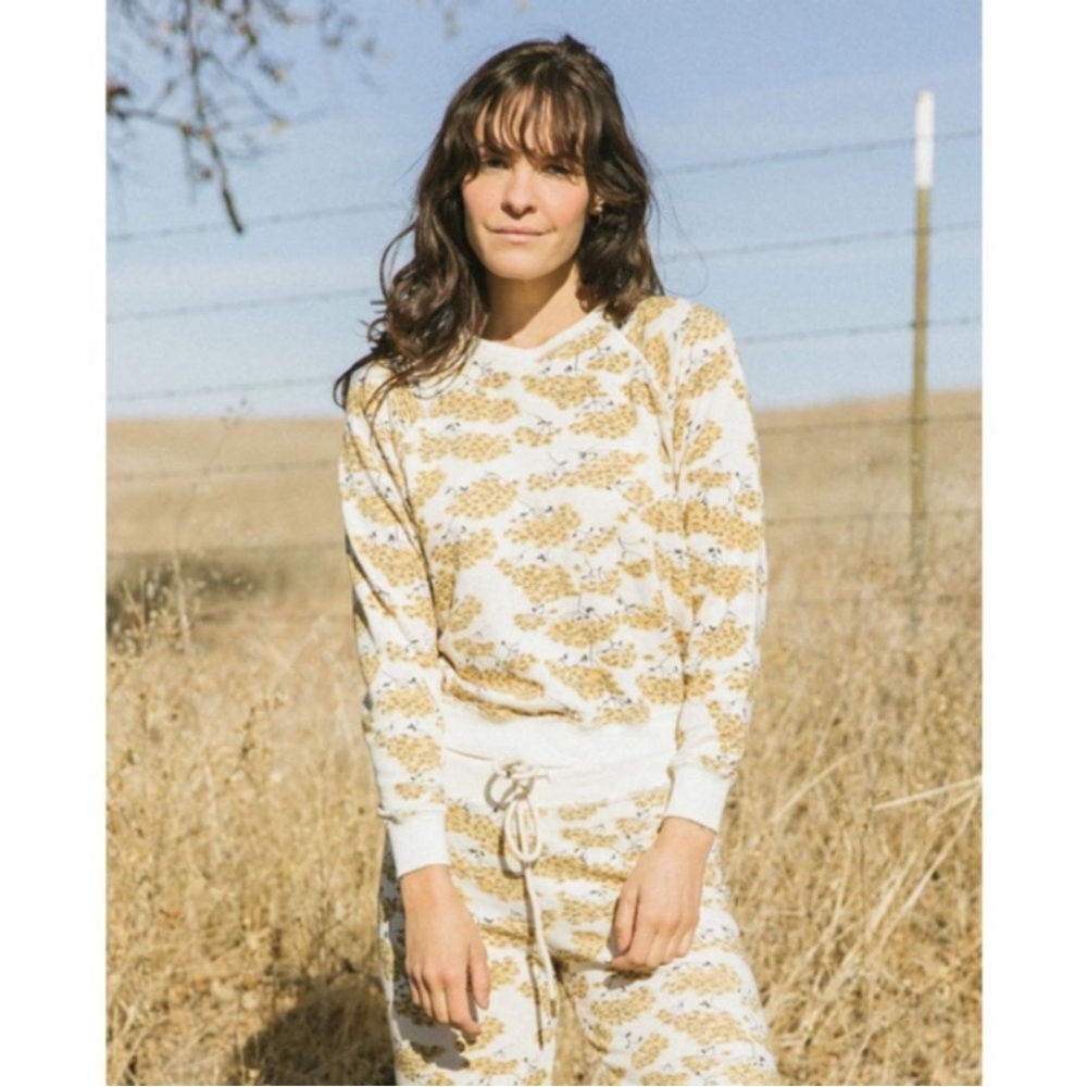 💕THE GREAT💕 Shrunken Sweatshirt + Stadium Sweatpants ~ Chamomile Floral M